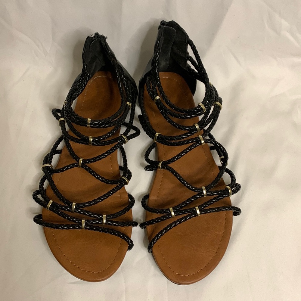 Charlotte Russe Black Strappy Sandals